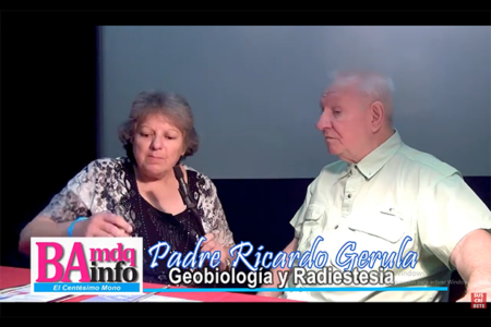 Patricia Silva, periodista y Geobióloga dialoga con el sacerdote y Geobiólogo Padre ricardo Gerula