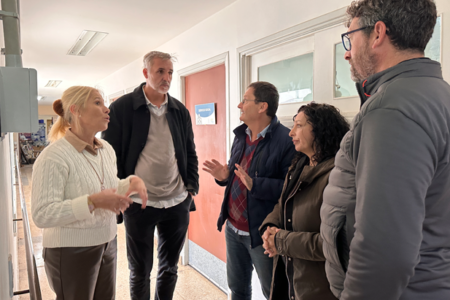 Autoridades del Colegio de Técnicos recorrieron el Hogar de Ancianos Municipal tras la finalización de obras eléctricas
