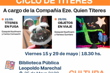 Títeres en la Biblioteca Pública Leopoldo Marechal (25 de mayo y Catamarca)