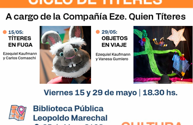 Títeres en la Biblioteca Pública Leopoldo Marechal (25 de mayo y Catamarca)