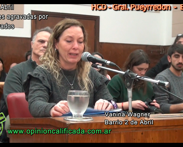 Vanina Wagner, vecina del Barrio 2 de Abril en la Banca 25